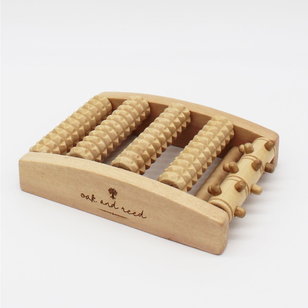 BRAND NEW - Oak and Reed Wooden Foot Roller Massager